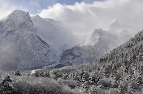 The mountains in the winter Foto stock
