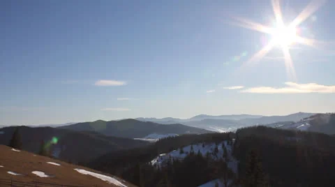 Mountains in winter with sun Video stock 24710519