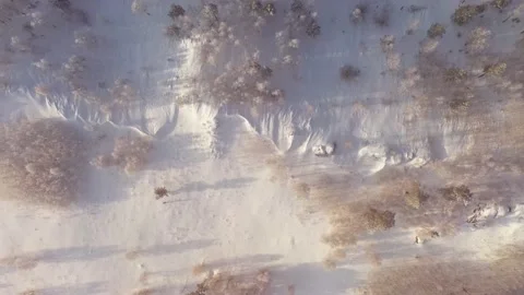 Mountains in winter, top view, day, sun shining Stock Footage 147971801