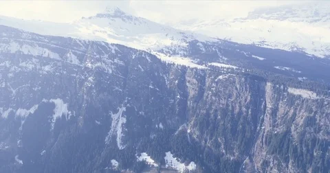 Mountainscape With Snow and Trees Stock Footage 78074929