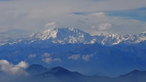 Mountainscape with Snow Capped Monte Rosa and Mountain Peak Matterhorn Stock Footage 265220269