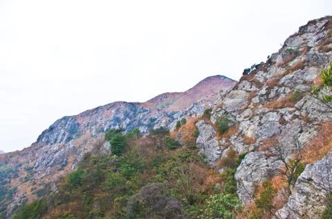 Mountainside of the high peak Stock Photos