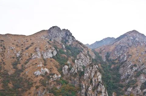Mountainside of the high peak Stock Photos