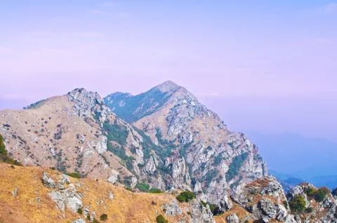 Mountainside of the high peak Stock Photos