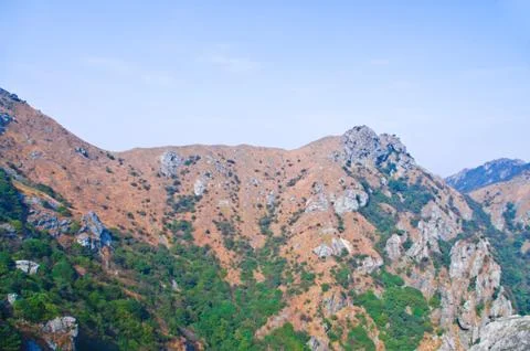 Mountainside of the high peak Stock Photos