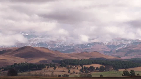 Mountainside longshot - snow Stock Footage 30488157