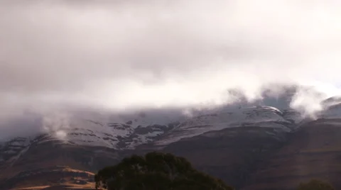 Mountainside timelapse- snow Stock Footage 30488259