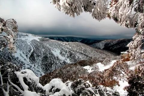 On the mountainside in winter Stock Photos