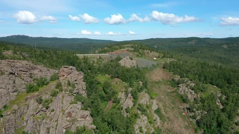 In the mountains.Ski slope in the summer. 스톡 동영상 112097515