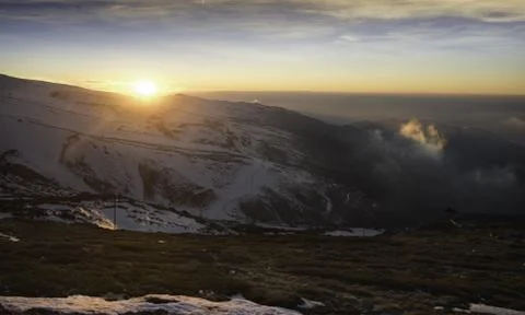 MountainSunset01 Stock Photos