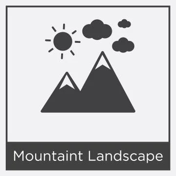 Mountaint Landscape icon isolated on white background Free Stock Illustration