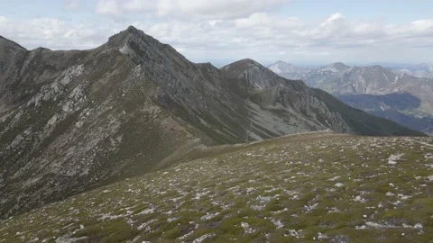 Mountaintop Ridge back from the Summit. Hikking route.Healthy lifestyle. Stock Footage 140861680