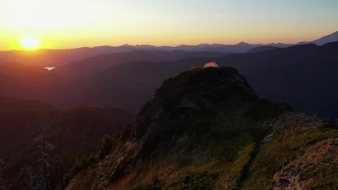 Mountaintop Tent Stock Footage 128981402