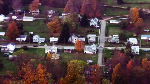 Mountaintop Zoom To Town Below Stock Footage 875499