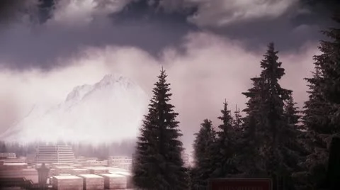 MountainTown 29.976fps Stock Footage 21537439