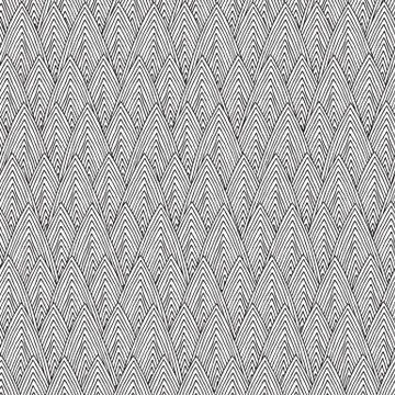Mountan chain seamless pattern in black and white Stock Illustration