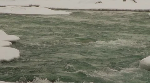 Mountan river winter Video stock 7740681