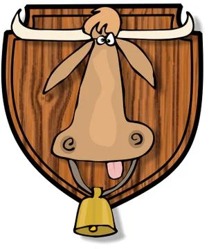 Mounted cow head Stock Illustration