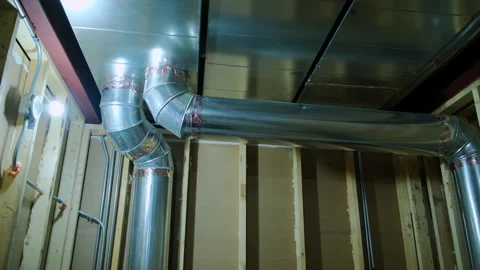Mounted HVAC system air conditioner return and heating system in home. Move Stock Footage 253215259