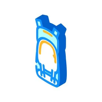 Mountin hiking backpack isometric icon vector illustration Illustrazione stock