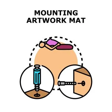 Mounting artwork mat creative illustration concept Stock Illustration