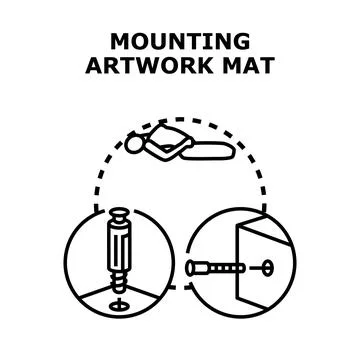 Mounting artwork mat creative illustration concept Stock Illustration