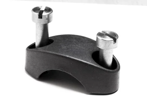 Mounting bracket with bolts white background Stock Photos