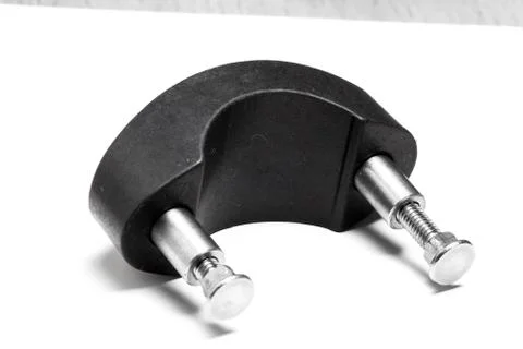 Mounting bracket with bolts white background Stock-Fotos