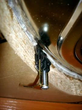 Mounting Bracket Securing a Stylish Kitchen Sink to a Countertop With Precisi Stock Photos