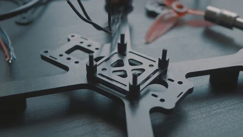 Mounting a Brushless Motor ESC FPV Drone Stock Footage 85479164