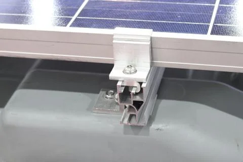 Mounting Clamp of Solar panel ; Stock Photos