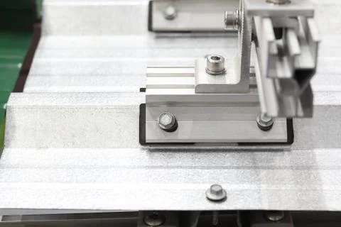 Mounting Clamp of Solar panel ; Stock Photos