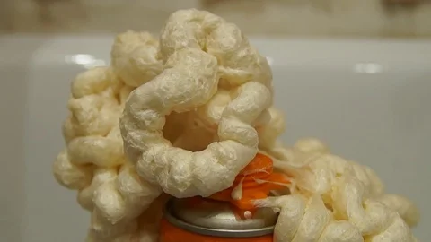 Mounting foam. Polyurethane foam Stock Footage 83339109