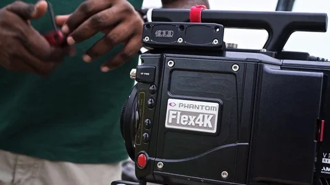 Mounting High End Video Camera Flex Rig Accessories Stock-Footage 128575467