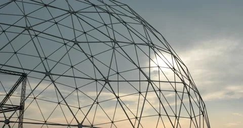 Mounting of iron round arc shaped structure Stock Footage 110839649