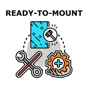 Mounting preparation elements demonstrating assembly readiness concept Stockillustratie