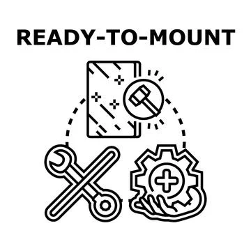 Mounting preparation elements demonstrating assembly readiness concept Stock-Illustration