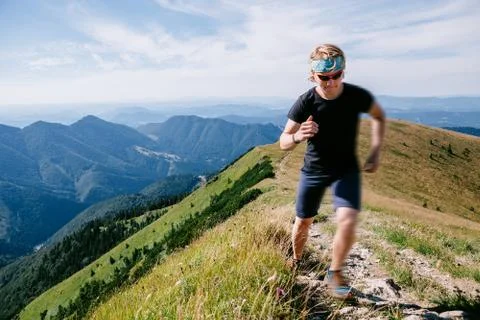 Mounting runner is on the race Foto stock