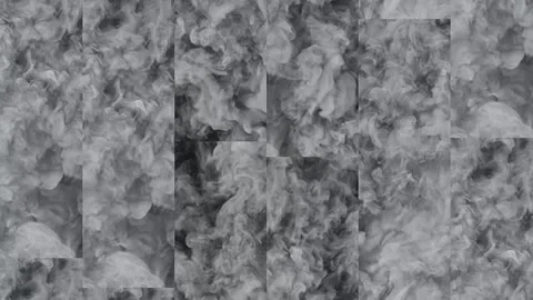 Mounting smoke. Solid grey smoke puffs up on the moving panels of the Stock Footage 241085224