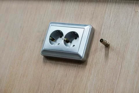 Mounting sockets, Install AC outlets with screwdriver Stock Photos