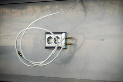 Mounting sockets, Install AC outlets with screwdriver Stock Photos