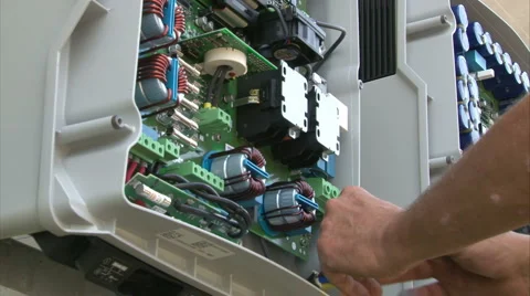 Mounting solar inverter Video stock 979682