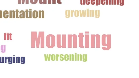 Mounting Tag Cloud Animated Isolated On White Video stock 107203463