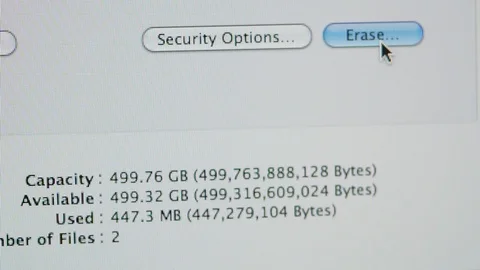 Mounting unmounting HDD disk Apple MacOS on iMac computers Stock Footage 107783441