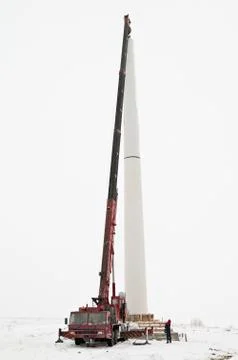 Mounting wind turbines Stock Photos