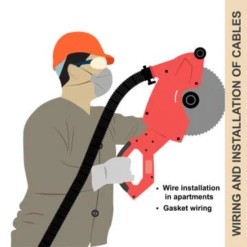 Mounting wiring Stock Illustration
