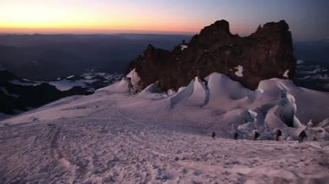 Mounts sunrise with crack Stock Footage 10874558