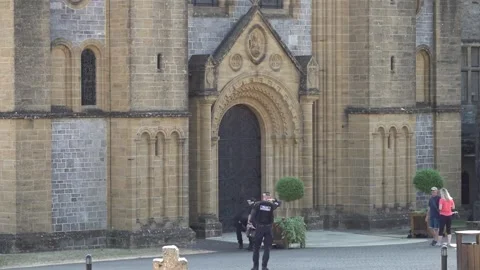 Mourners to arrive at Buckfast Abbey in Devon for the funeral of Ann Widdecombe Stock Footage 342027949