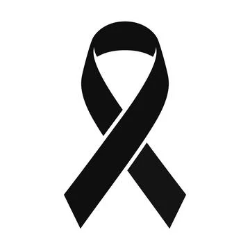 Mourning black ribbon flat vector icon isolated. Stock-Illustration