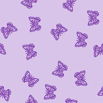 Mourning cloak spring line seamless pattern Stock Illustration